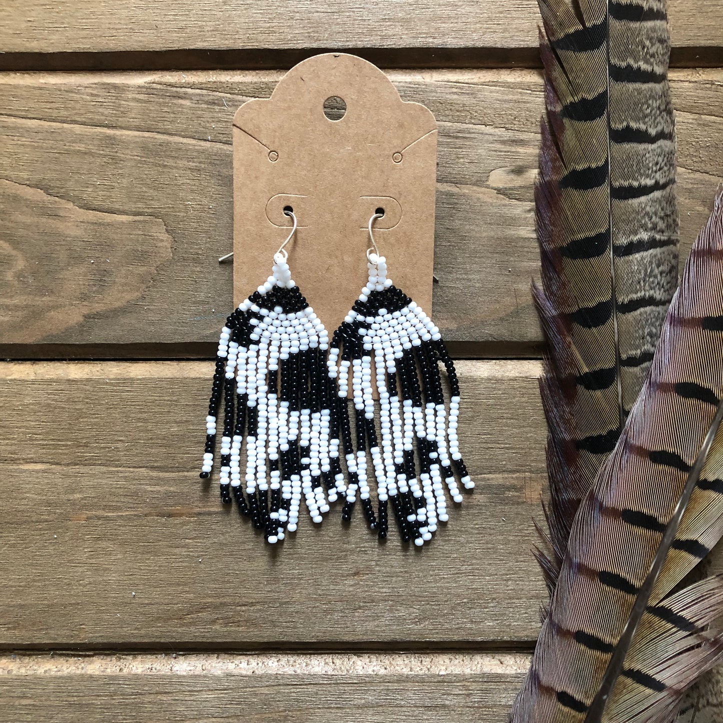 Cow Print Fringe Earrings