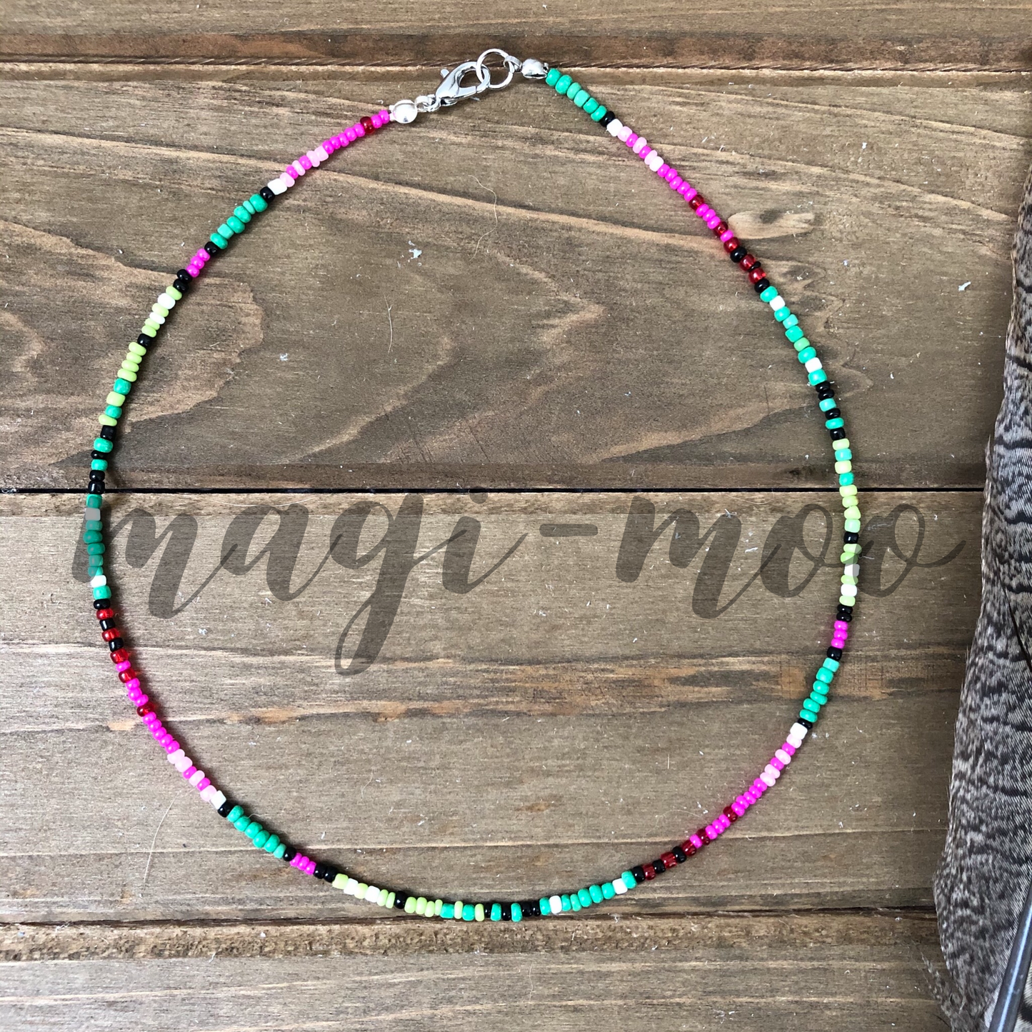 Watermelon Crawl Serape Choker Necklace