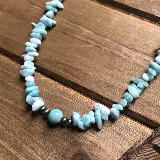 Larimar + Navajo Pearl Necklace