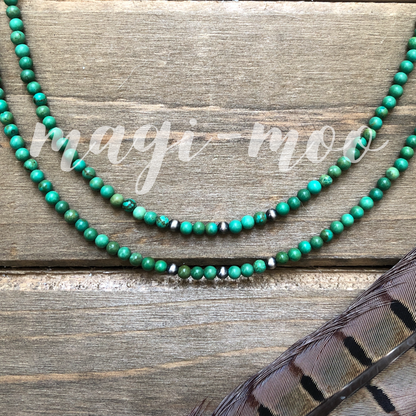 June Bug -Turquoise & Navajo Pearl Necklace