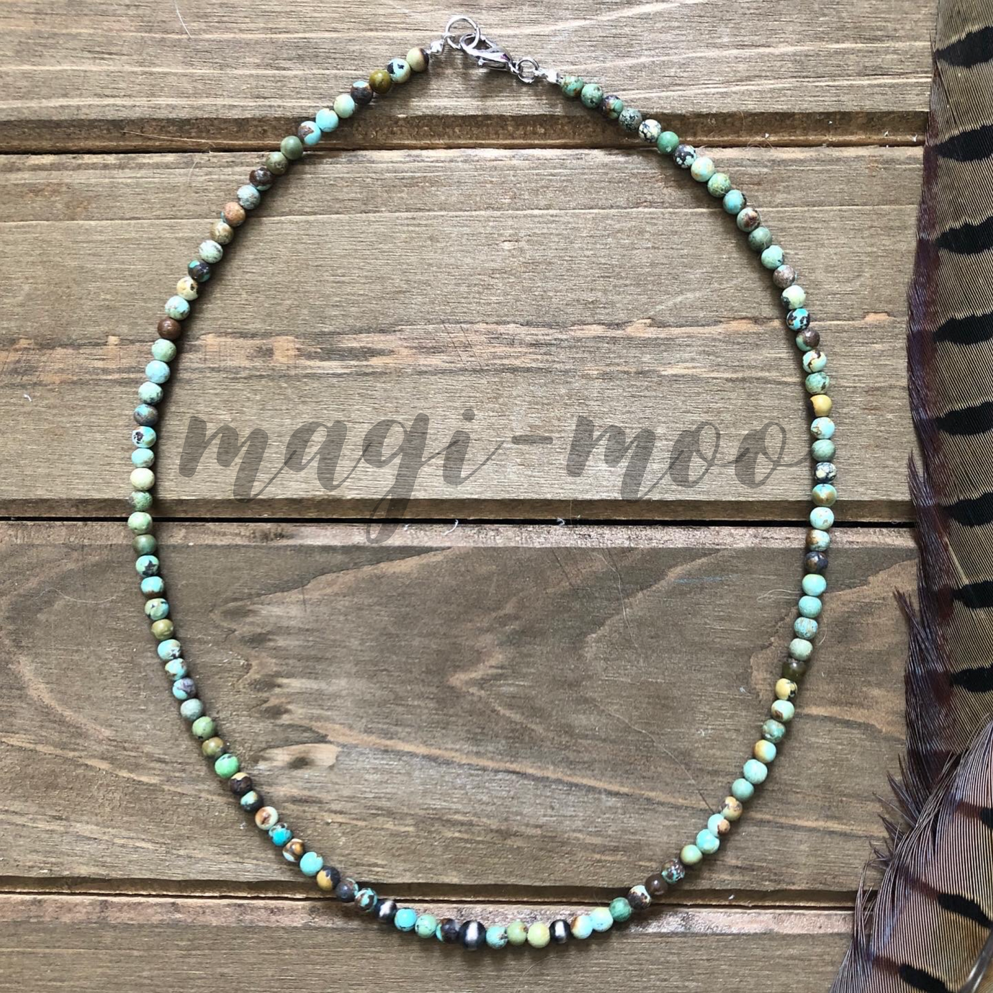 On The Range - Turquoise & Navajo Pearl Necklace